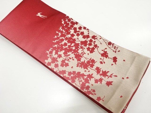 JAPANESE KIMONO / WEAVING A SWALLOW PATTERN WEEPING CHERRY BLOSSOMS HA